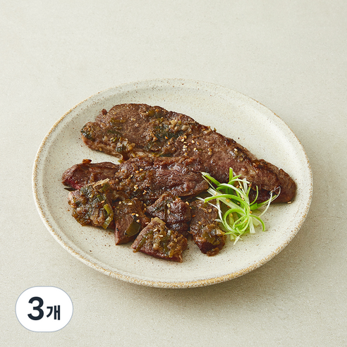 [로켓프레시] 다맛나고 한우 등심 수원갈비식 양념 스테이크, 3개, 250g