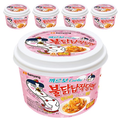 불닭 납작당면 까르보 164.5g, 5개