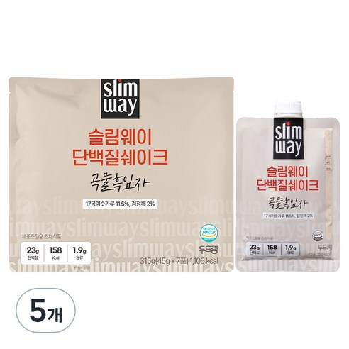 슬림웨이 단백질 쉐이크 곡물 흑임자 7p, 5개, 315g