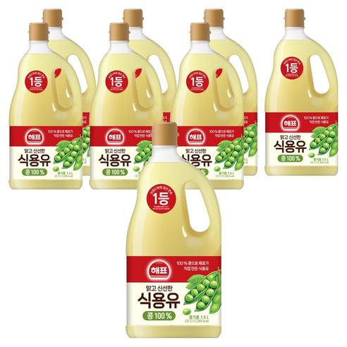 사조대림 해표 콩기름, 1.5L, 8개