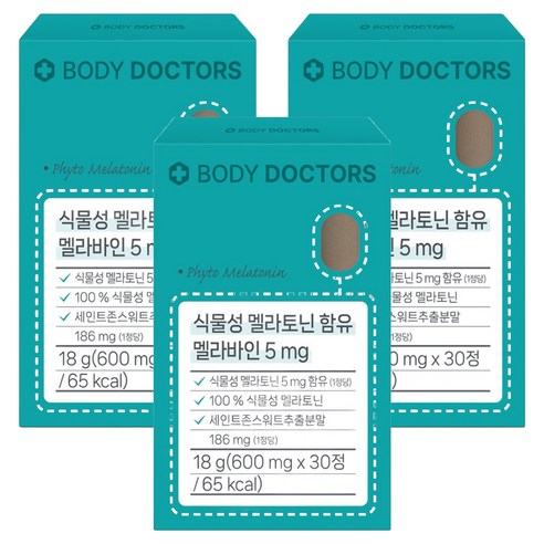 바디닥터스 식물성 멜라토닌 함유 멜라바인 5mg 18g, 30정, 3개