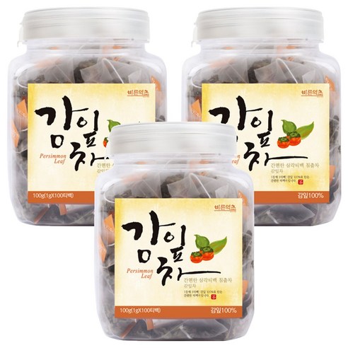 바른약초 감잎차 삼각티백, 1g, 100개입, 3개