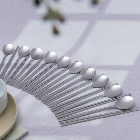 라온누리 심플라인 수저세트, 단일 색상, 숟가락 + 젓가락, 10세트