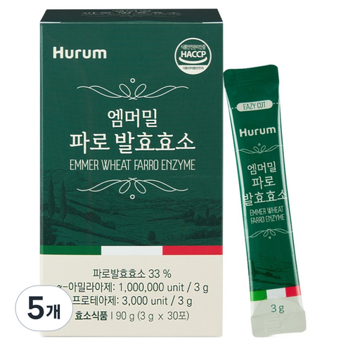 휴럼 엠머밀 파로 발효효소, 90g, 5개