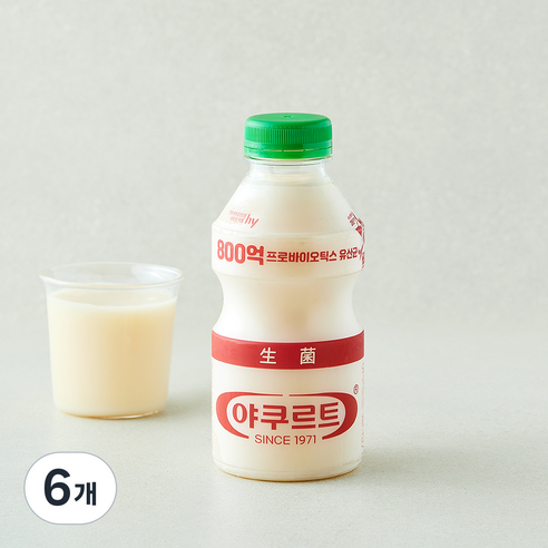 [로켓프레시] 에치와이 야쿠르트 1971, 6개, 1개입, 450ml