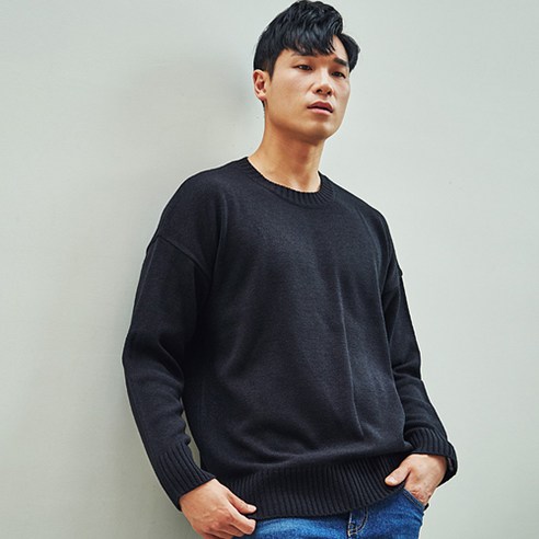 빅사이즈클럽 DG 무지가오리 니트