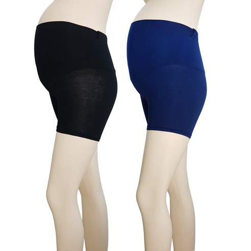 모띠마마 임산부 복대형 3부 속바지 2p, 블랙, 네이비