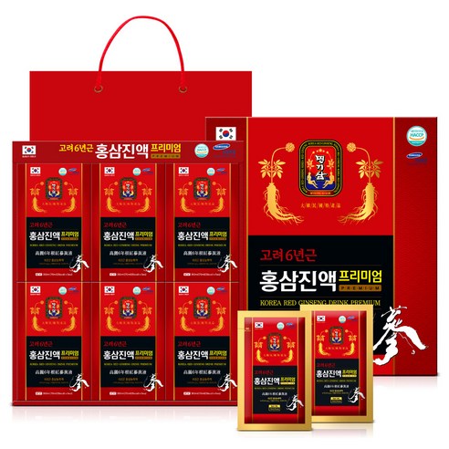 명기삼 고려 6년근 프리미엄 홍삼진액 5p + 쇼핑백, 350ml, 6개
