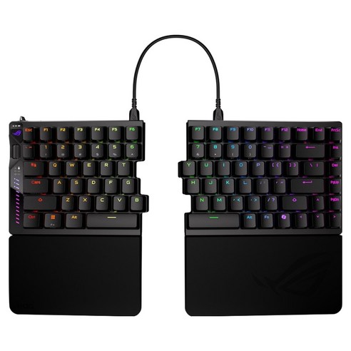 에이수스 ROG FALCATA ACE 스플릿 게이밍 기계식 영문 75% 마그네틱 스위치 8K 래피드 트리거 무선 키보드, 블랙, ROG Falcata-M703, 제조사축