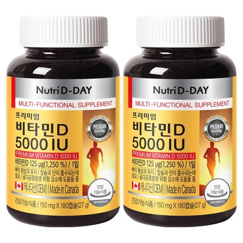 뉴트리디데이 프리미엄 비타민D 5000IU 27g, 180정, 2개