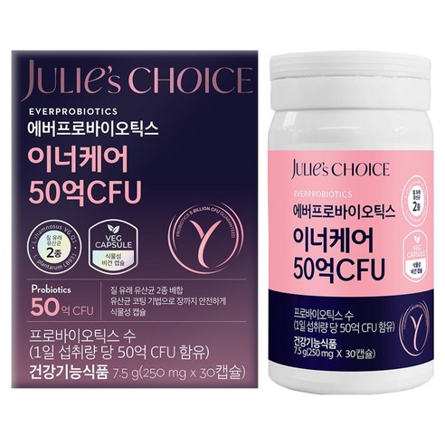 줄리스초이스 에버프로바이오틱스 이너케어 50억 CFU 7.5g, 1개, 30정