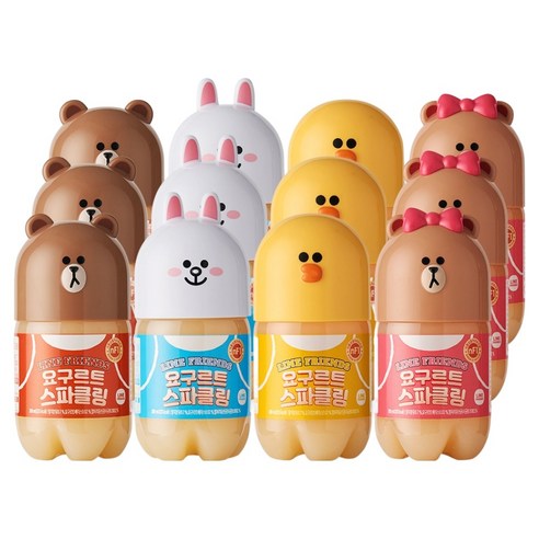 라인프렌즈 요구르트스파클링, 12개, 380ml