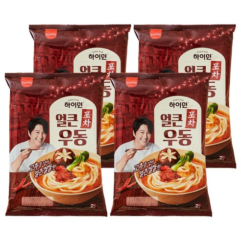 하이면 삼립 얼큰한맛 신포차우동 하이면 2인분, 424g, 4개