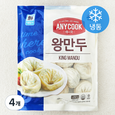 [로켓프레시] 대림선 애니쿡 왕만두 (냉동), 1.05kg, 4개