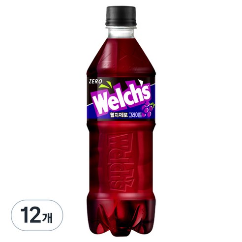 웰치스 제로 그레이프맛, 600ml, 12개
