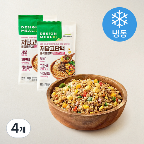 [로켓프레시] 디자인밀 저당 고단백 통곡물한끼 타코시즈닝비프 (냉동), 200g, 4개