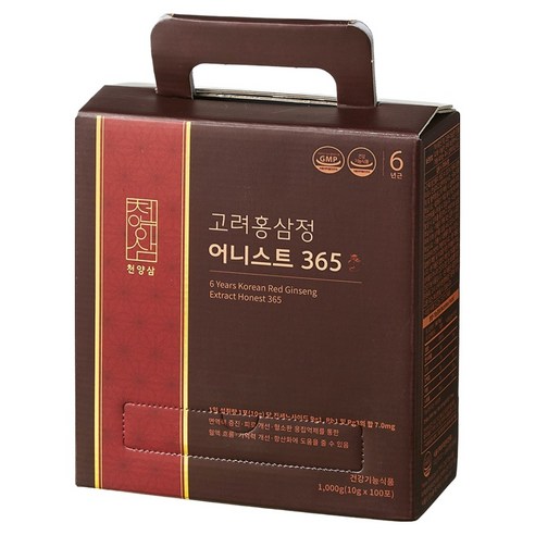 천양삼 6년근 고려홍삼정 어니스트 365 홍삼스틱 100포