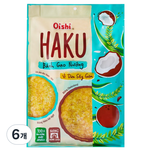 오이시 구운 쌀과자 코코넛맛, 6개, 138g