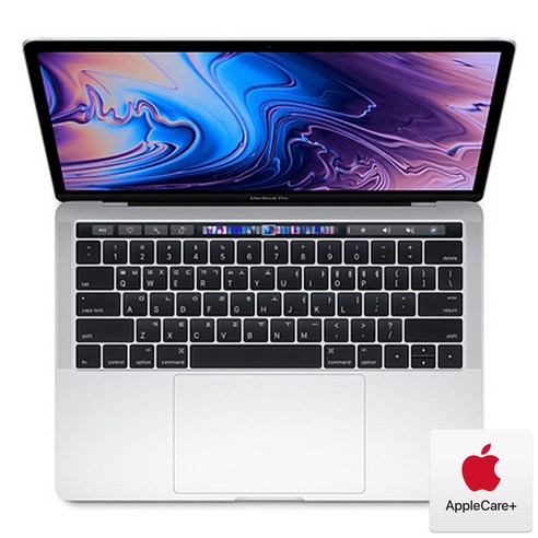 Apple 2019년 맥북 프로 터치바 13 8세대, 실버 , AppleCare+포함, i5-1.4GHz quad-core, SSD 256GB, Intel Iris Plus 645
