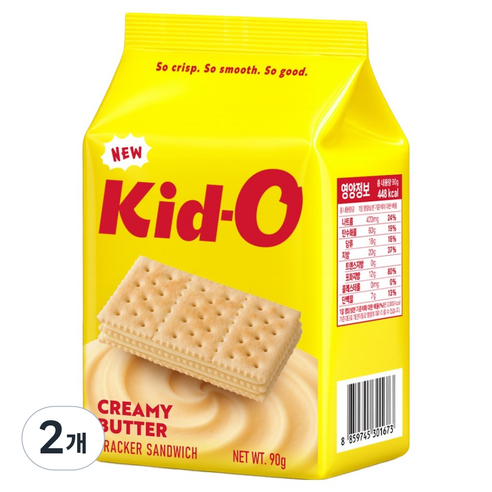 키드오 크리미 버터 크래커 샌드위치, 90g, 2개