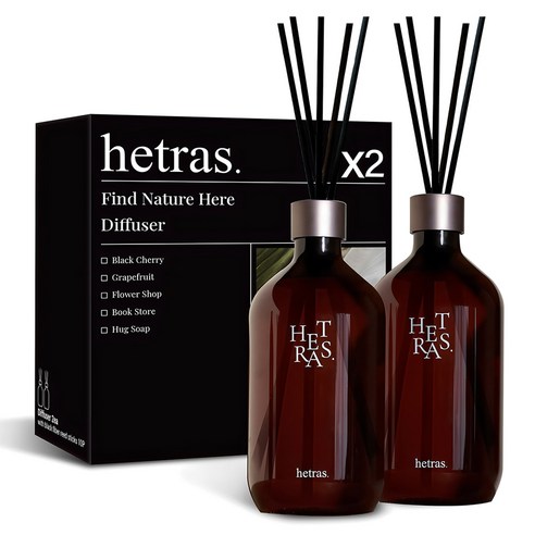 헤트라스 프리미엄 디퓨저, 호텔우드, 500ml, 2개