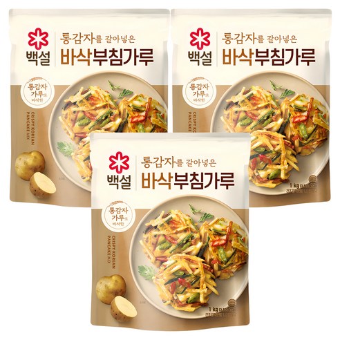 백설 바삭 부침가루, 1kg, 3개