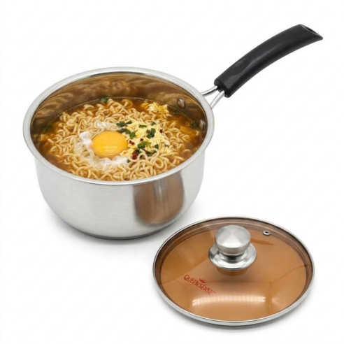 퀸센스 멀티 라면 냄비 편수, 스테인리스, 1개, 20cm