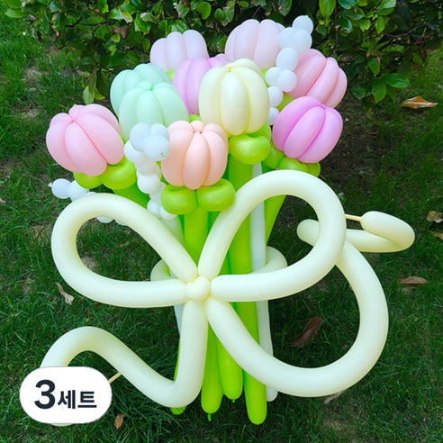 이프 요술풍선 꽃묶음 세트, 01 파스텔 튤립가든, 3세트