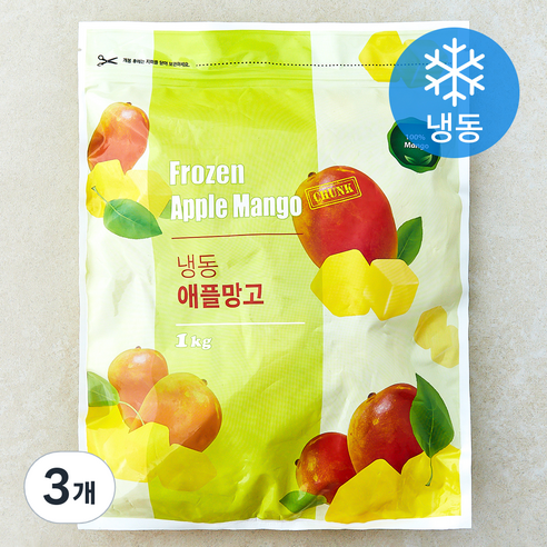 [로켓프레시] 페루산 맥그로우앤마리 애플망고 (냉동), 3개, 1kg