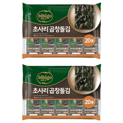 비비고 초사리곱창돌김, 40개, 5g