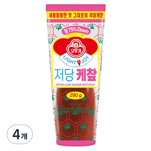 오뚜기 LIGHT&JOY 저당 케챂, 290g, 4개