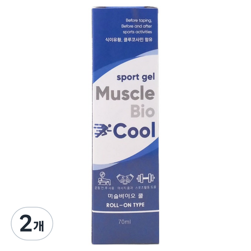 티에스 머슬바이오 스포츠겔 쿨 ROLL ON TYPE 70ml, 2개, 1개입