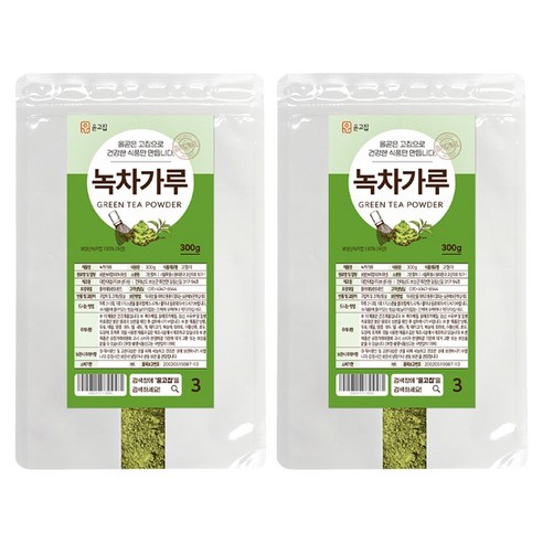 윤고집 녹차가루, 2개, 300g, 1개입