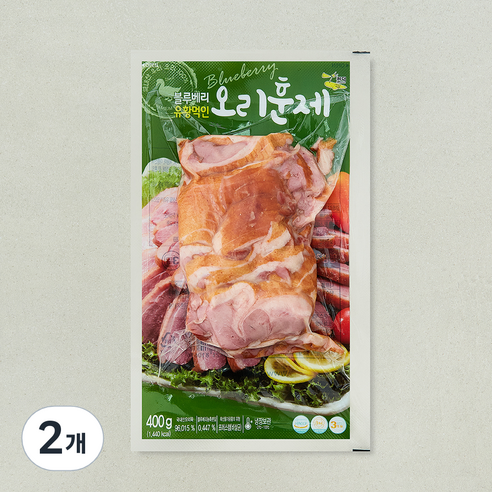 [로켓프레시] 퀸덕 블루베리 유황먹인 오리훈제, 2개, 400g