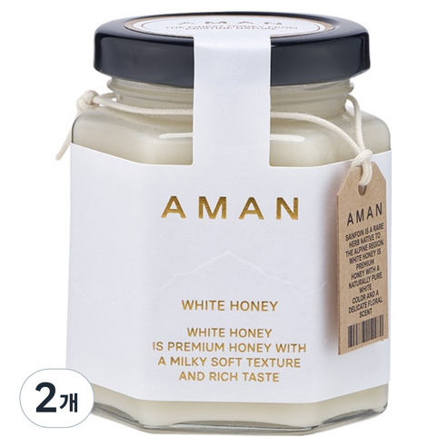 AMAN 키르기스스탄 화이트 허니, 250g, 2개
