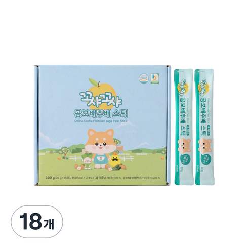 꼬샤꼬샤 곰보배추배 스틱 15p, 300g, 18개