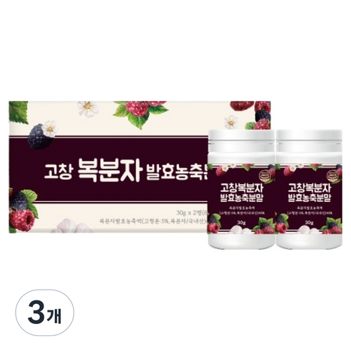 지비엠에스 고창 복분자 발효농축분말, 3개, 60g