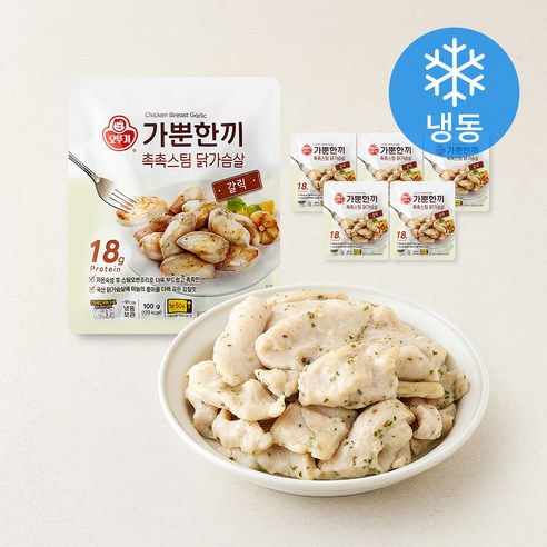 [로켓프레시] 오뚜기 가뿐한끼 촉촉스팀 닭가슴살 갈릭 (냉동)