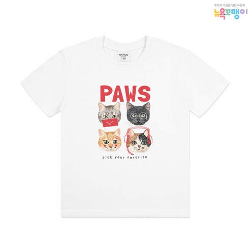 뉴욕꼬맹이 PAWS 아동 주니어 반팔(NY) 티셔츠 W186