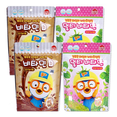 뽀로로 데일리 비타츄잉정 딸기맛+초코맛 세트