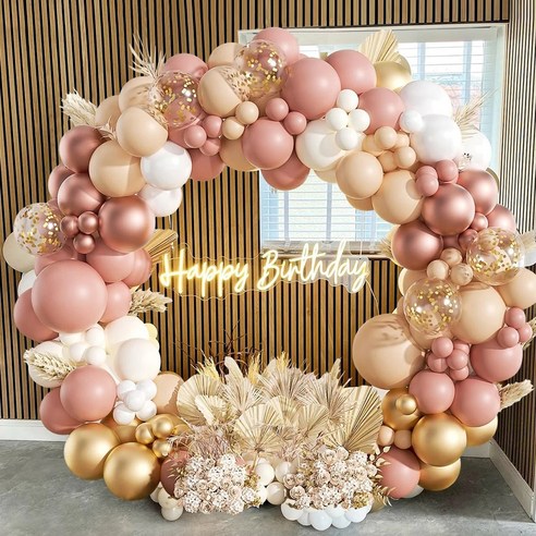 hihia-976 보라색 시리즈 이벤트 파티 풍선 세트 파티풍선 126pcs, 오렌지, 1세트
