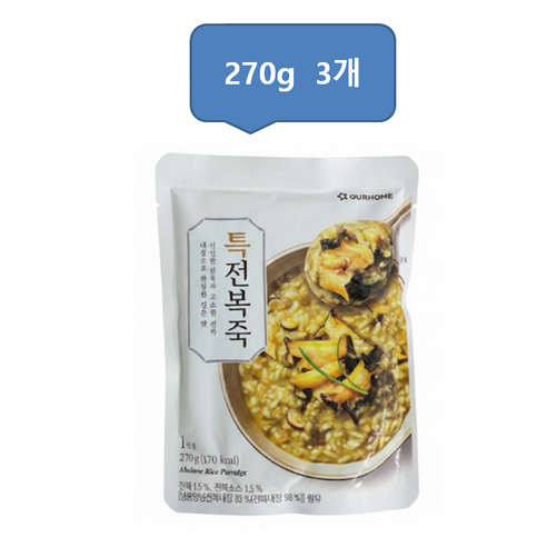 baro 아워홈 특전복죽, 270g, 3개