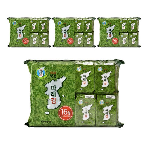 [성경김본사] 지도표성경 파래 식탁김 4gx16봉x4개(총64봉)