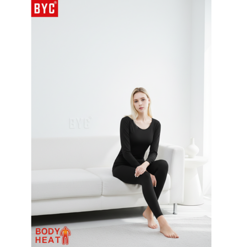 BYC 여성용 보디히트 클래식 상하의 내의 세트