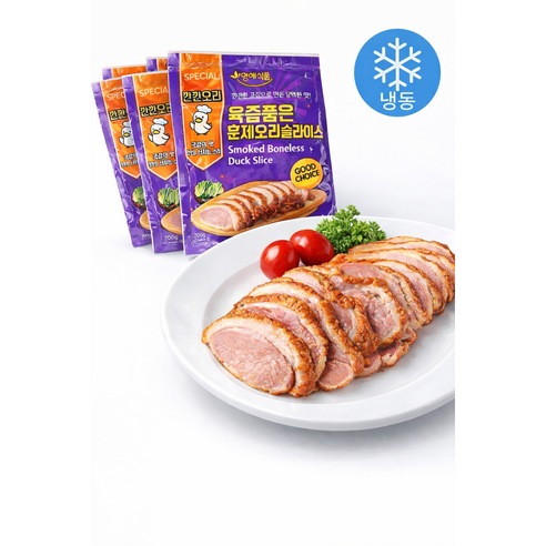 훈제오리 슬라이스, 200g, 5개