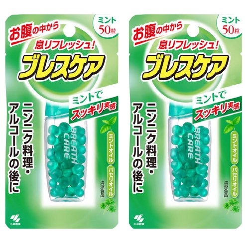 고바야시 브레스케어 50알 일본 구취제거제 60g 민트 2팩