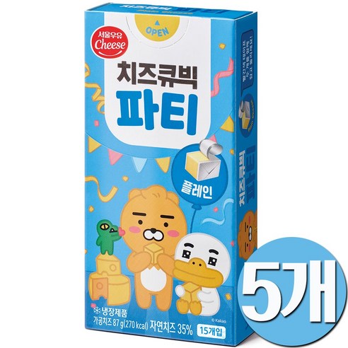 (서울우유) 치즈큐빅파티 플레인 87g, 5개, 87g