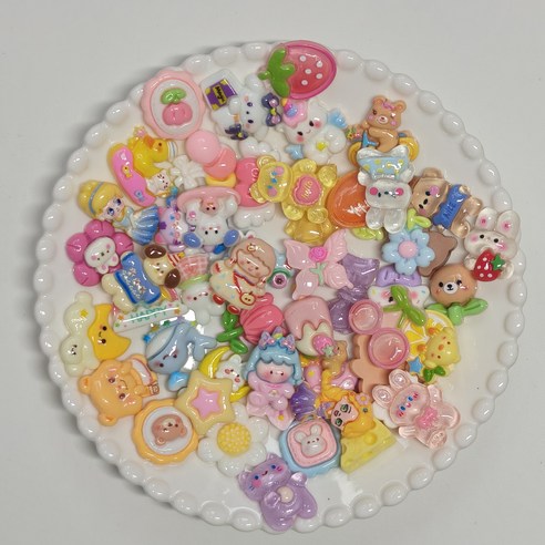 품품스타 고퀄리티 데코덴 파츠 50개 대용량 DIY 폰꾸 탑꾸 키캡 꾸미기, 50개, 혼합