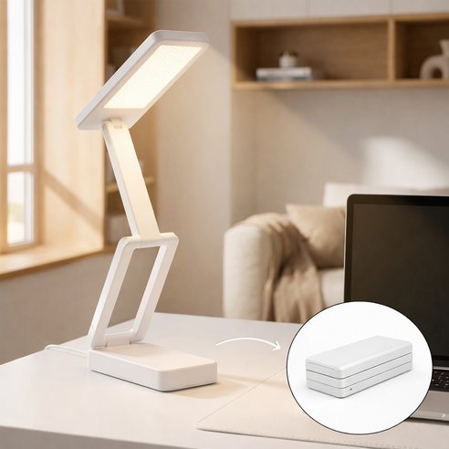 Keebright LED 책상 스탠드 접이식 터치식 3단 조광 각도조절 학습용 독서등, USB 전원형