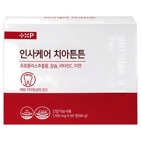인사케어 치아튼튼 치아건강 프로폴리스 코랄칼슘 함유, 120개, 1회분